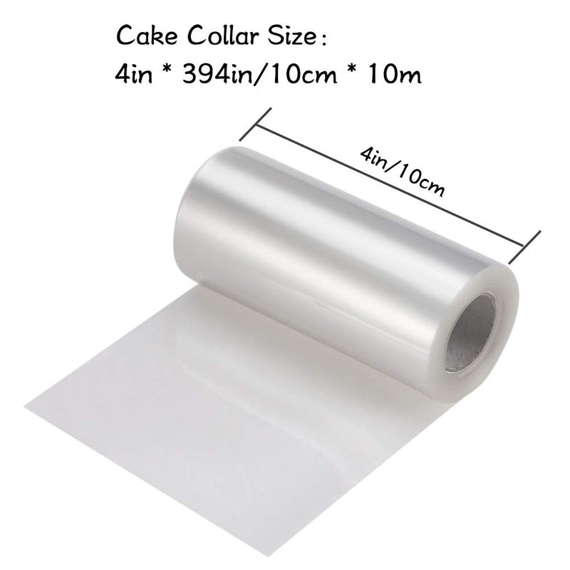 YQL Cake Collar 4 Inch,Acetate Roll DIY Acetate Sheet Baking Transparent Mousse Cake Sheets Clear Cake Strips for Baking Decorate Shaker Cards Making(4x394 Inch) - Image 2